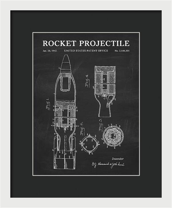 Rocket Projectile Chalkboard Patent Us2440305
