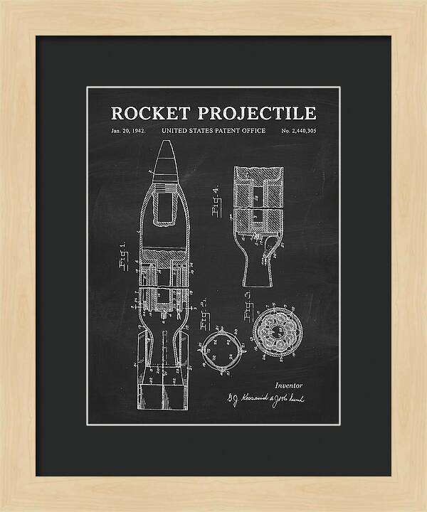 Rocket Projectile Chalkboard Patent Us2440305