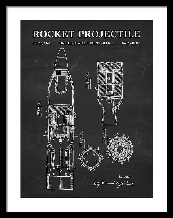 Rocket Projectile Chalkboard Patent Us2440305
