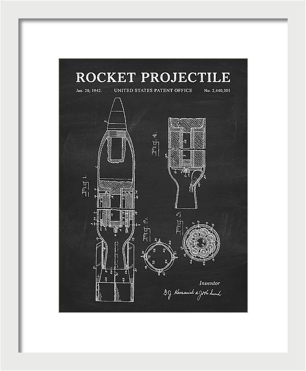 Rocket Projectile Chalkboard Patent Us2440305