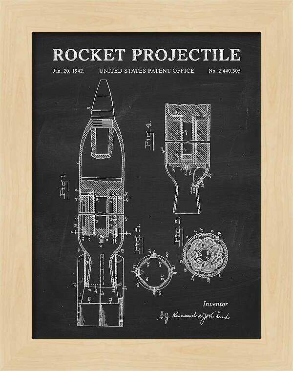 Rocket Projectile Chalkboard Patent Us2440305