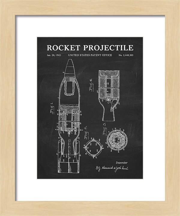 Rocket Projectile Chalkboard Patent Us2440305