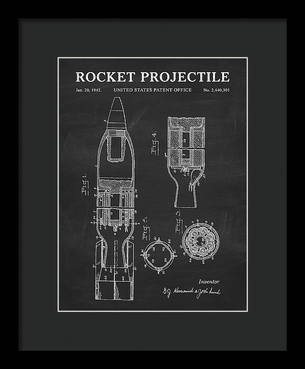 Rocket Projectile Chalkboard Patent Us2440305
