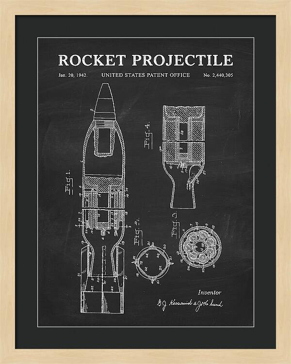 Rocket Projectile Chalkboard Patent Us2440305