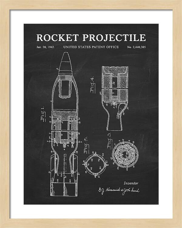 Rocket Projectile Chalkboard Patent Us2440305