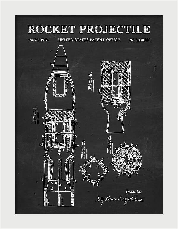 Rocket Projectile Chalkboard Patent Us2440305