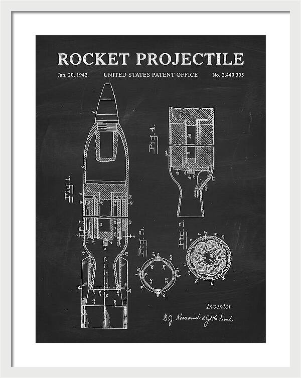 Rocket Projectile Chalkboard Patent Us2440305