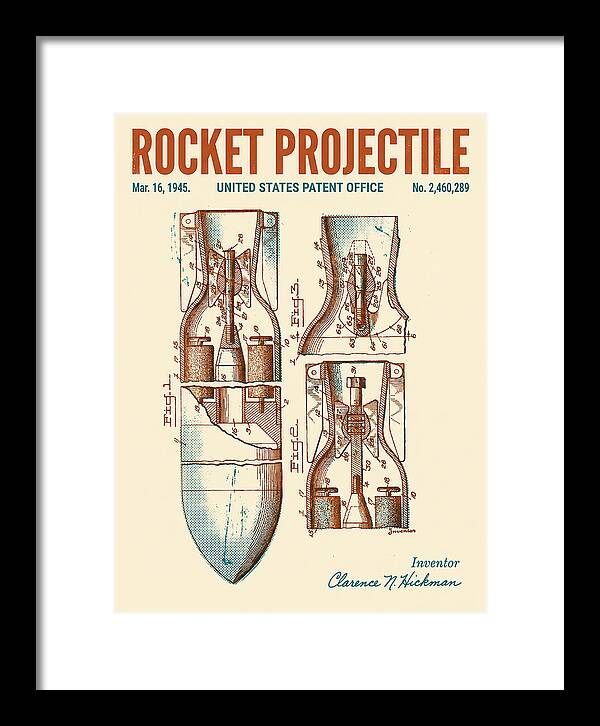 Rocket Projectile Retro Patent Us2460289