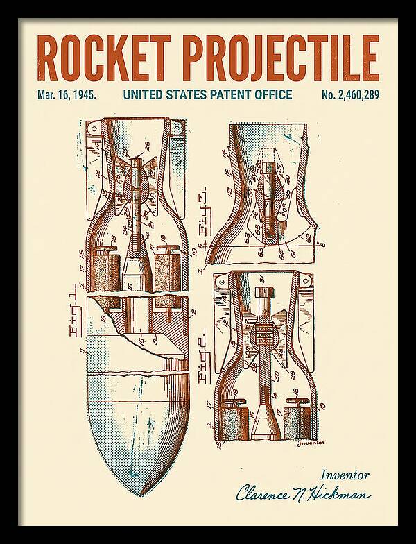 Rocket Projectile Retro Patent Us2460289