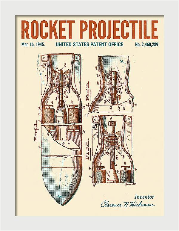 Rocket Projectile Retro Patent Us2460289