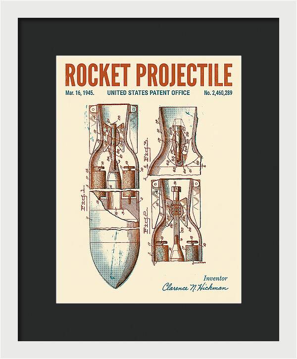 Rocket Projectile Retro Patent Us2460289