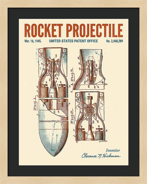Rocket Projectile Retro Patent Us2460289