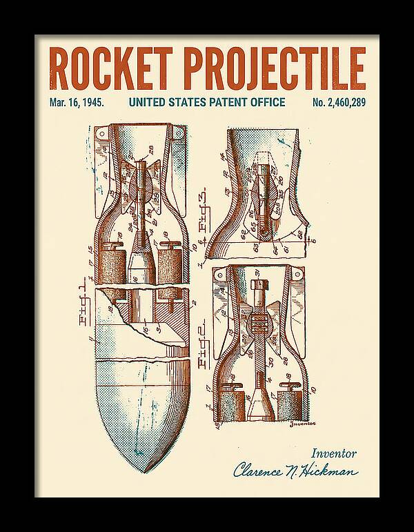 Rocket Projectile Retro Patent Us2460289