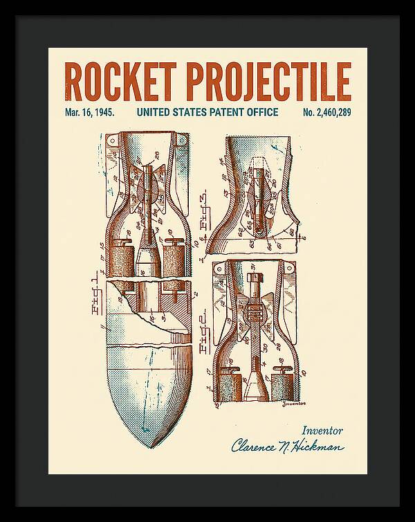 Rocket Projectile Retro Patent Us2460289
