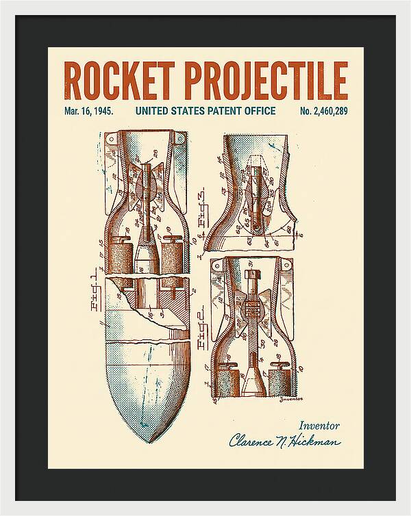 Rocket Projectile Retro Patent Us2460289
