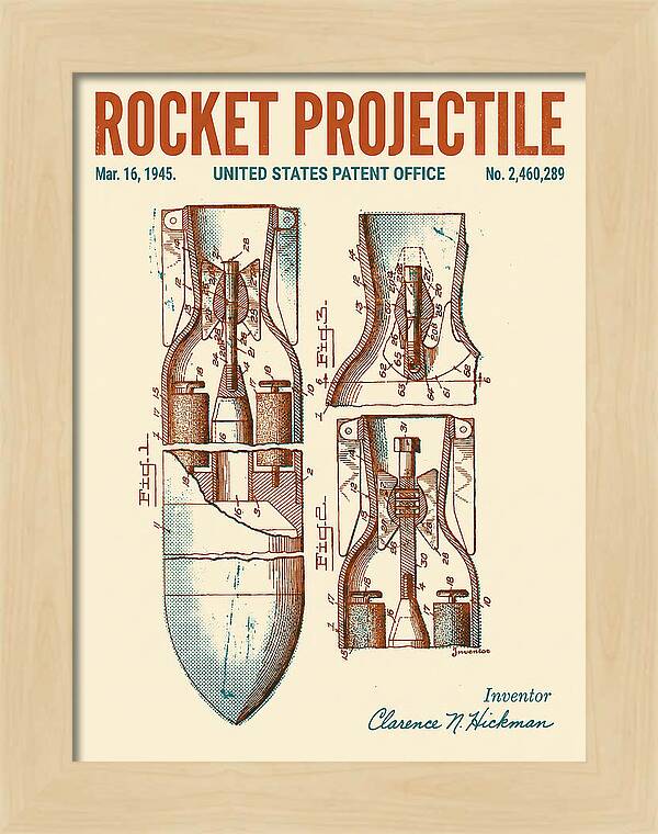 Rocket Projectile Retro Patent Us2460289