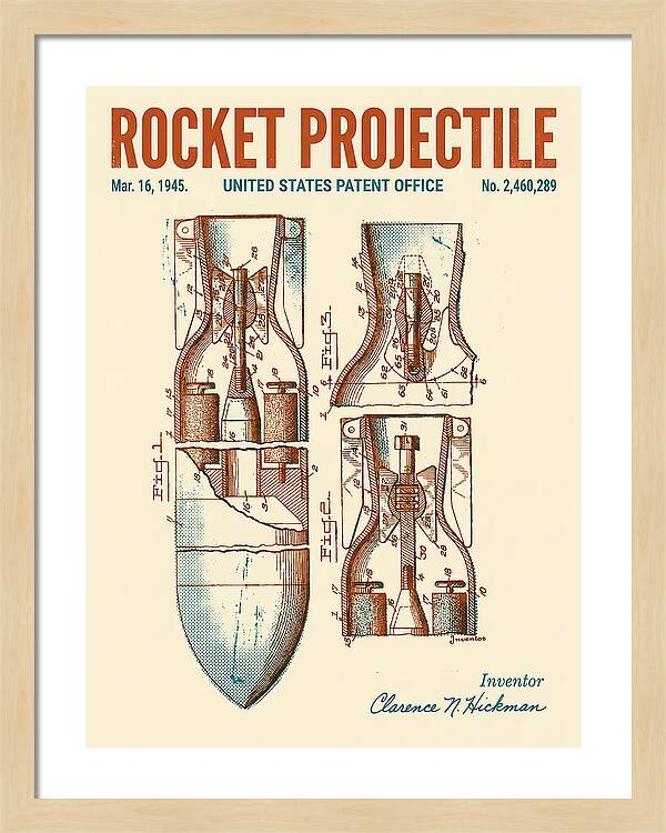Rocket Projectile Retro Patent Us2460289
