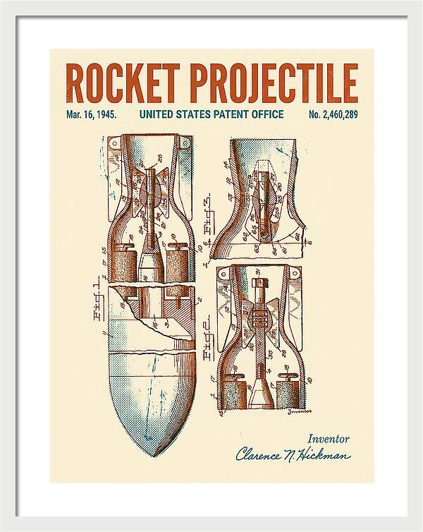 Rocket Projectile Retro Patent Us2460289