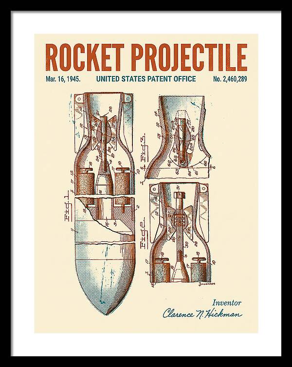 Rocket Projectile Retro Patent Us2460289