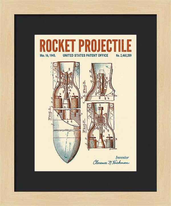 Rocket Projectile Retro Patent Us2460289