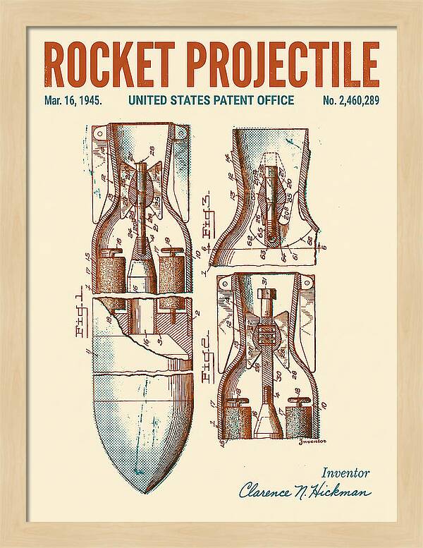 Rocket Projectile Retro Patent Us2460289