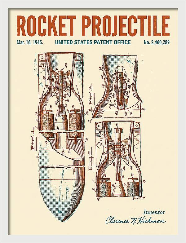 Rocket Projectile Retro Patent Us2460289