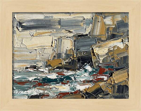 Rocky Coastline In Palette Knife