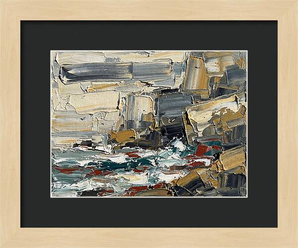 Rocky Coastline In Palette Knife