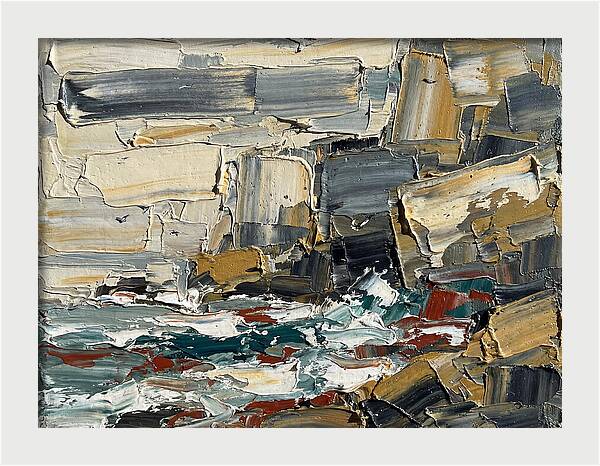 Rocky Coastline In Palette Knife