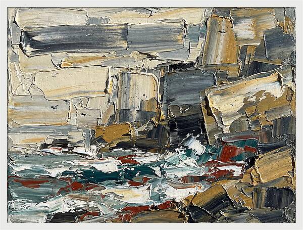 Rocky Coastline In Palette Knife