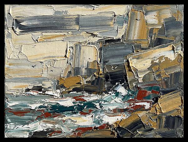 Rocky Coastline In Palette Knife