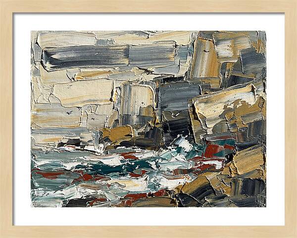 Rocky Coastline In Palette Knife