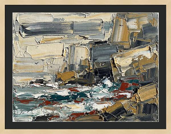 Rocky Coastline In Palette Knife