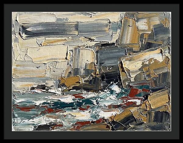 Rocky Coastline In Palette Knife