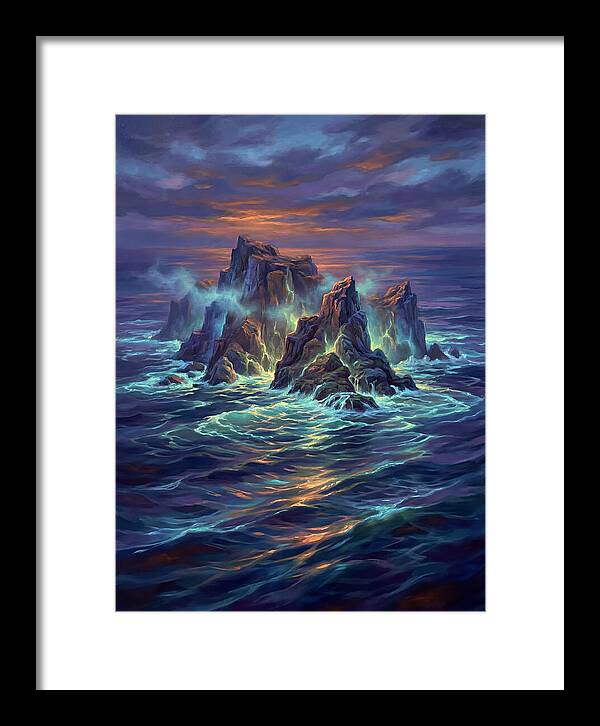 Rocky Island At Dusk