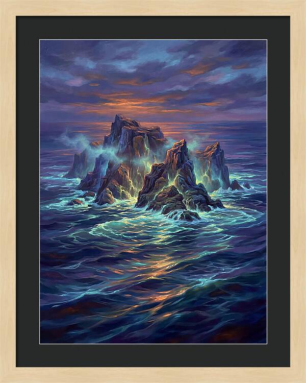 Rocky Island At Dusk