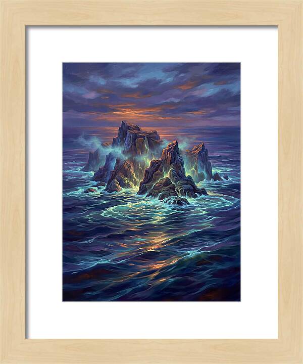 Rocky Island At Dusk