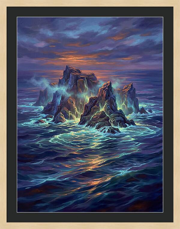 Rocky Island At Dusk