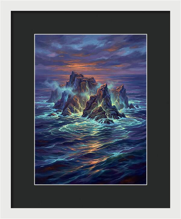 Rocky Island At Dusk