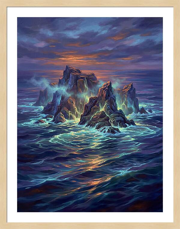 Rocky Island At Dusk