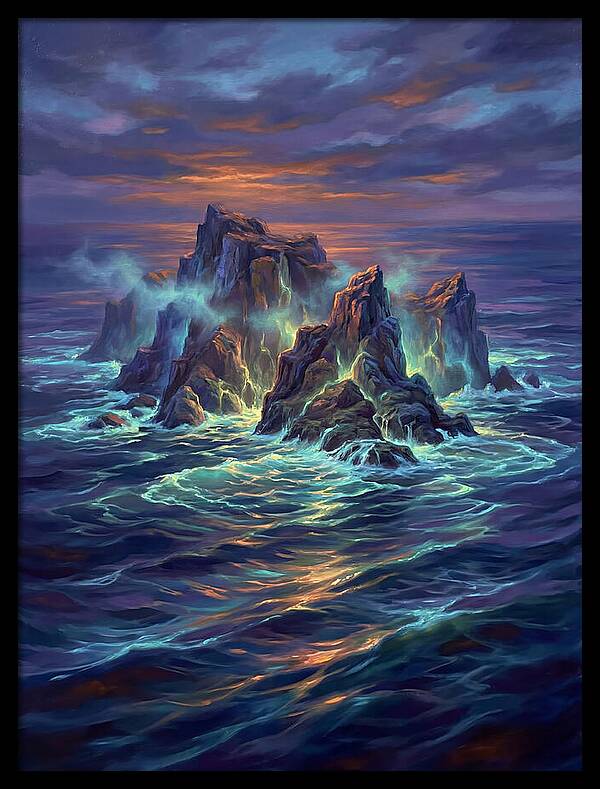 Rocky Island At Dusk