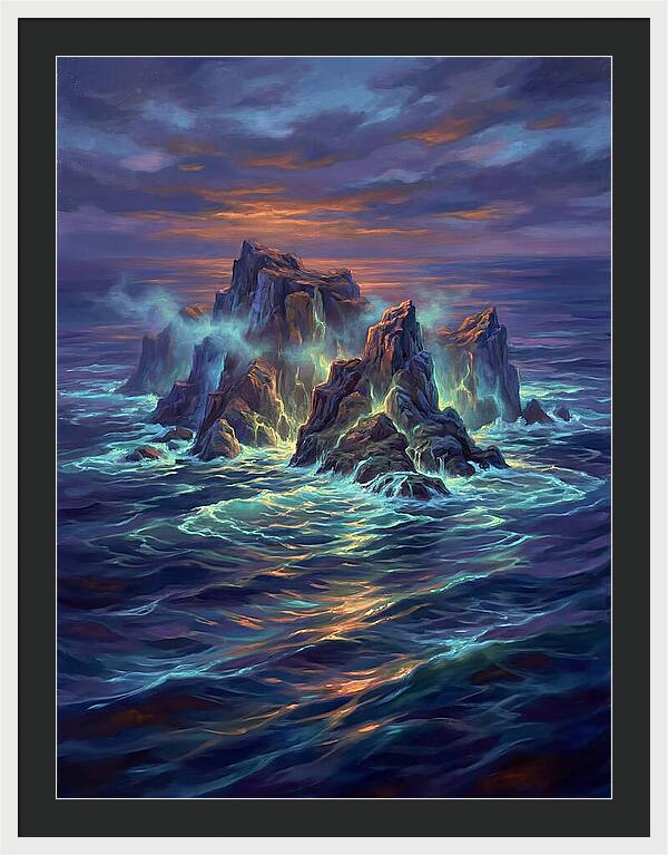 Rocky Island At Dusk