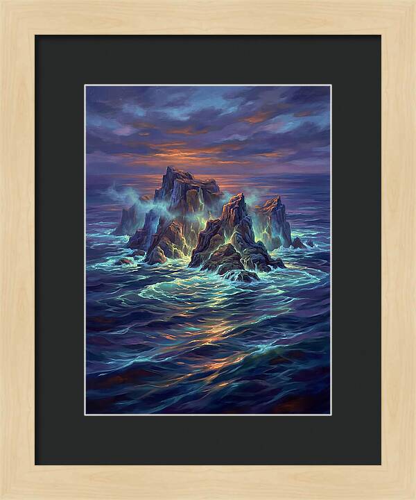 Rocky Island At Dusk