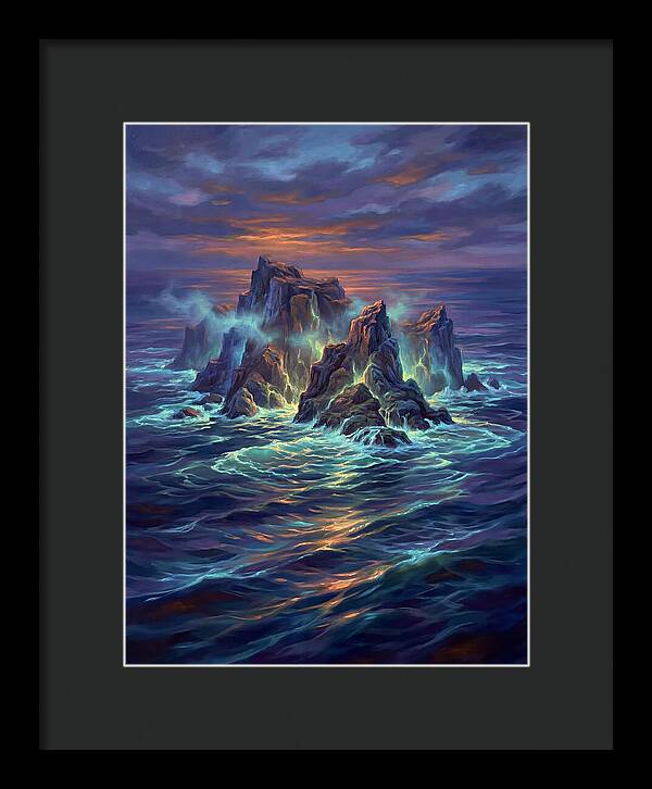 Rocky Island At Dusk