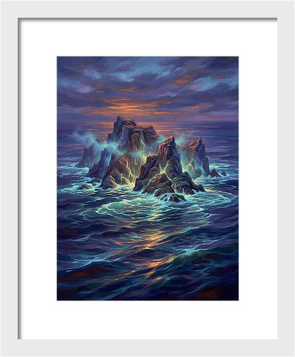 Rocky Island At Dusk