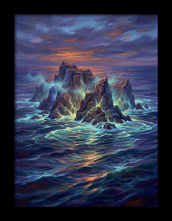 Rocky Island At Dusk