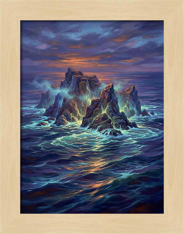 Rocky Island At Dusk