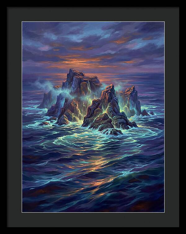 Rocky Island At Dusk