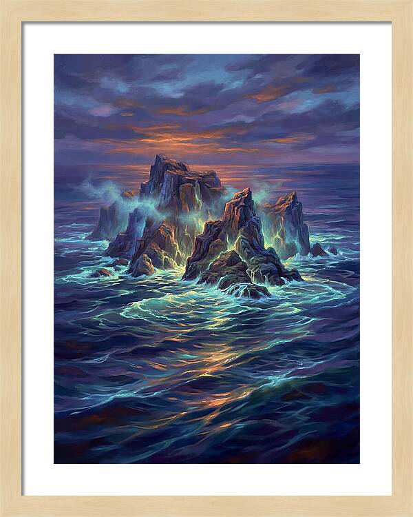 Rocky Island At Dusk