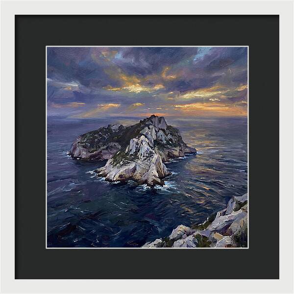 Rocky Island At Sunset